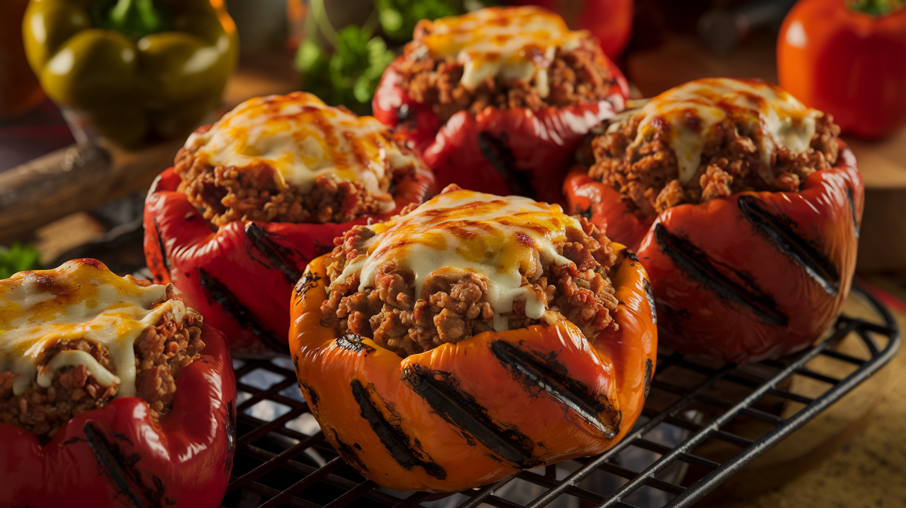 Gevulde paprika bbq
